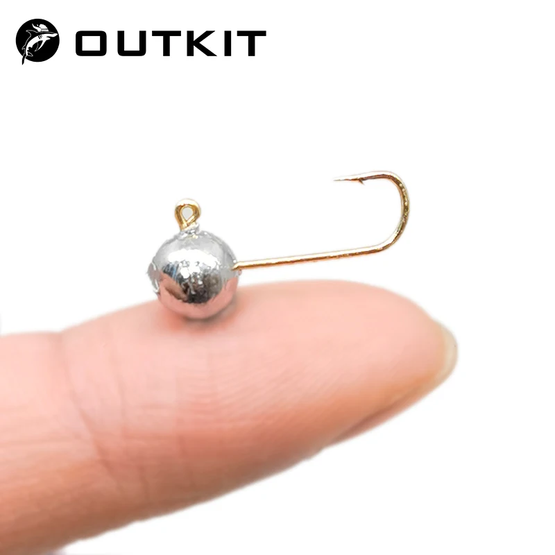 Fishing Hook Offset - OUTKIT 10 Stück Mini-Jig-Kopfhaken, Rockfish, freiliegender