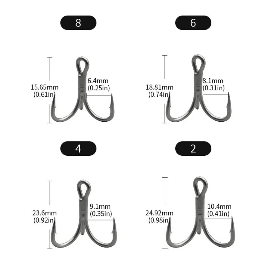 Angel-Drillinge, Hartstahl, 4  – Fishing Hook Offset Bewertung und Preis